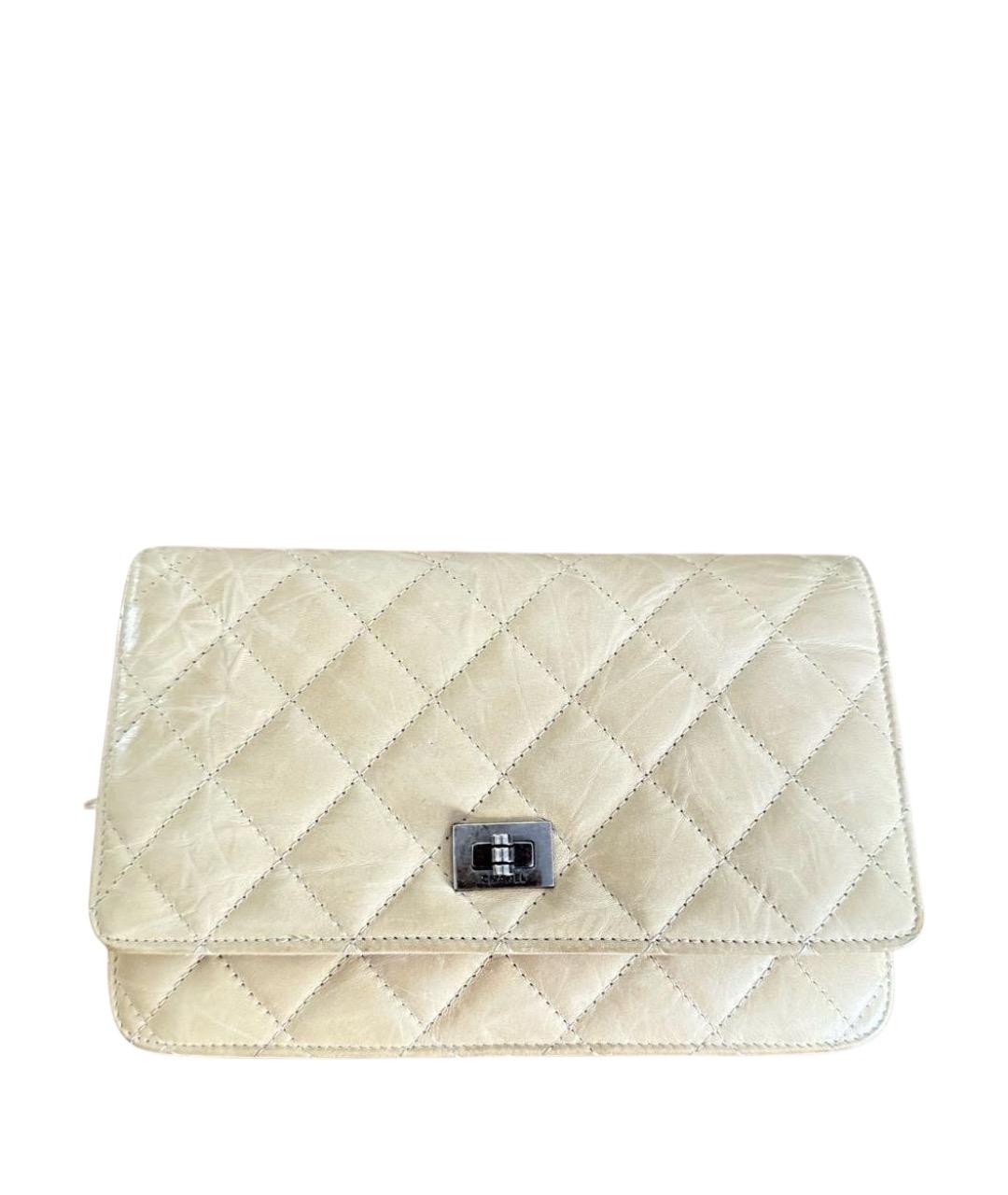 CHANEL Бежевая кожаная сумка через плечо, фото 1