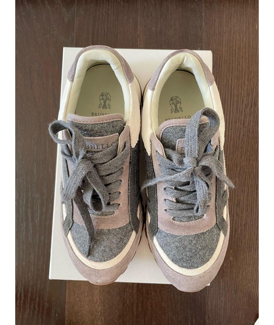 BRUNELLO CUCINELLI Серые текстильные кроссовки, фото 3