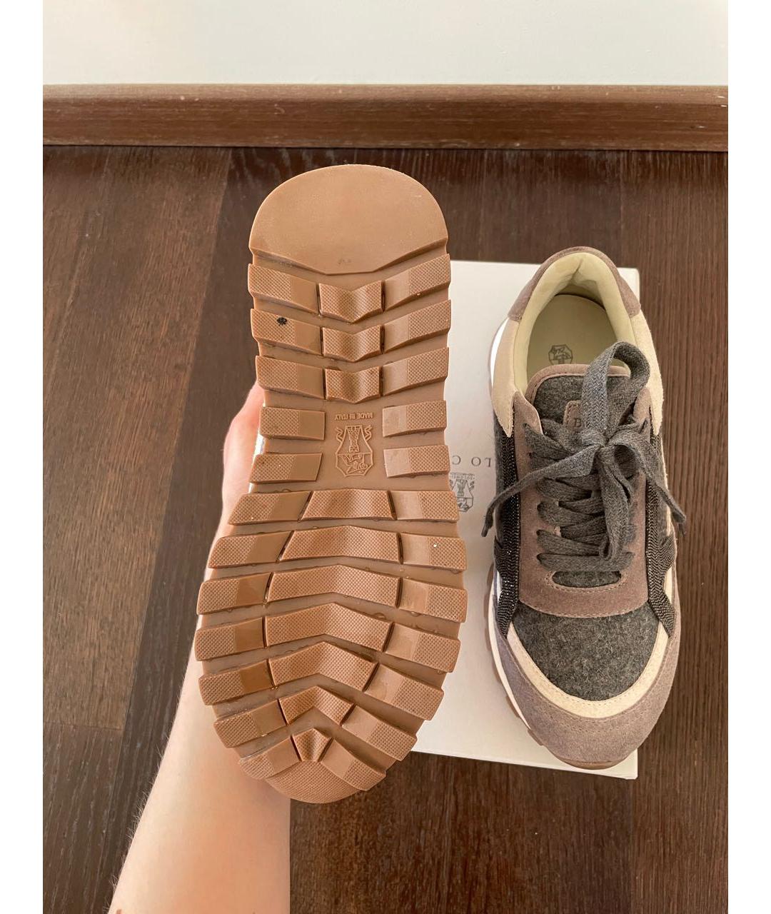 BRUNELLO CUCINELLI Серые текстильные кроссовки, фото 5