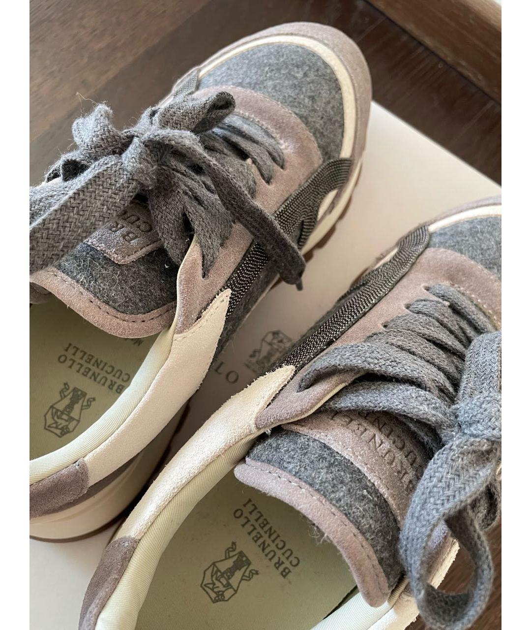 BRUNELLO CUCINELLI Серые текстильные кроссовки, фото 6