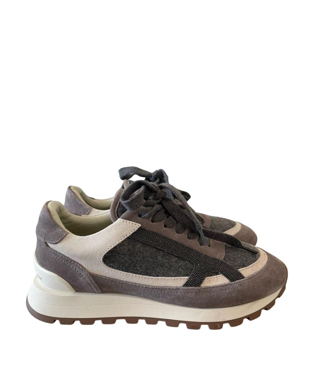 BRUNELLO CUCINELLI Серые текстильные кроссовки, фото 10