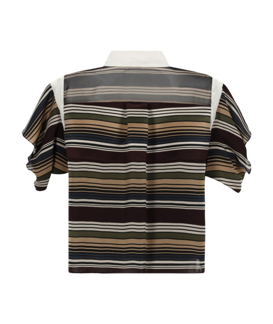 SACAI Коричневая полиэстеровая рубашка, фото 2