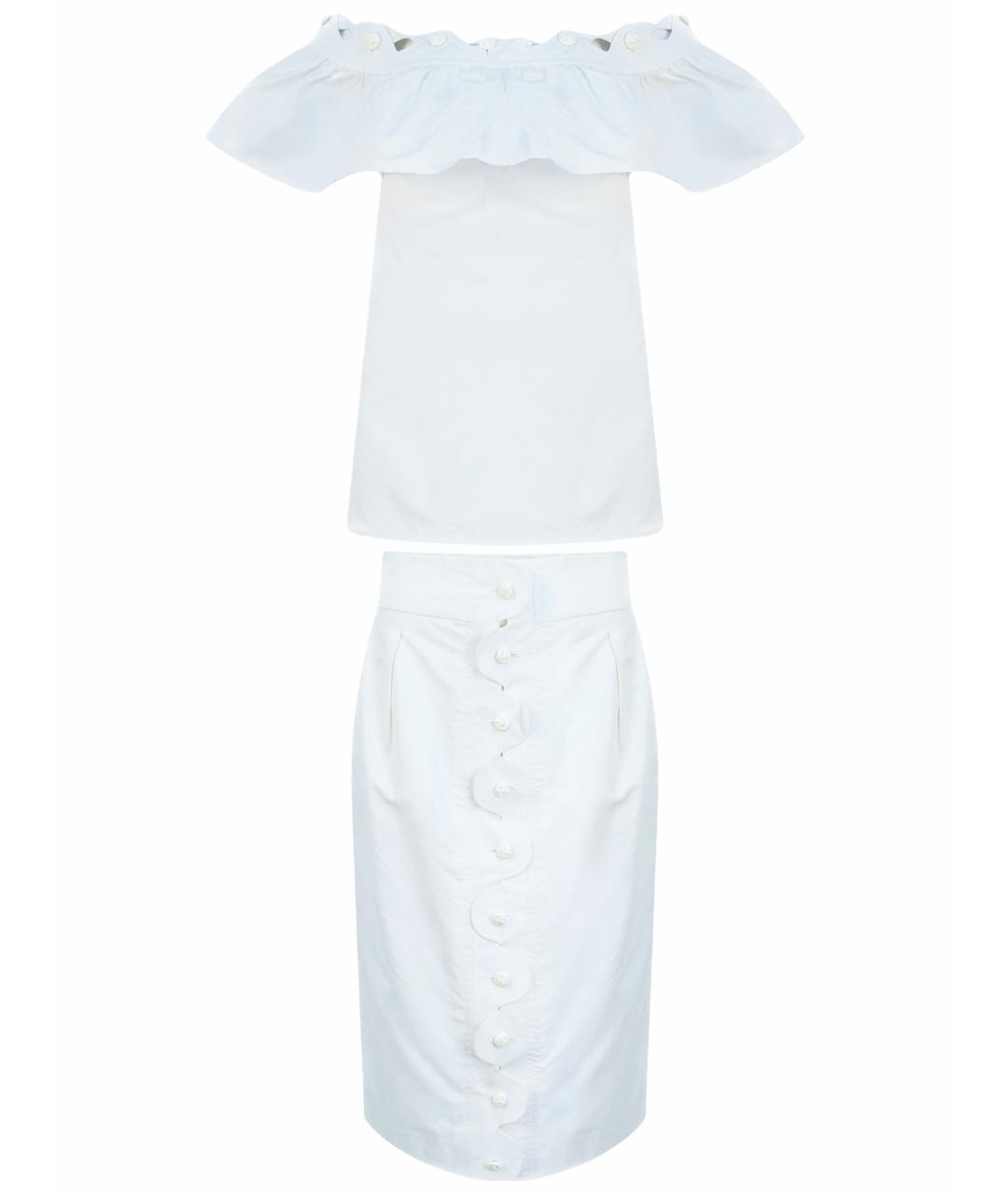 SAINT LAURENT Белый хлопковый костюм с юбками, фото 1