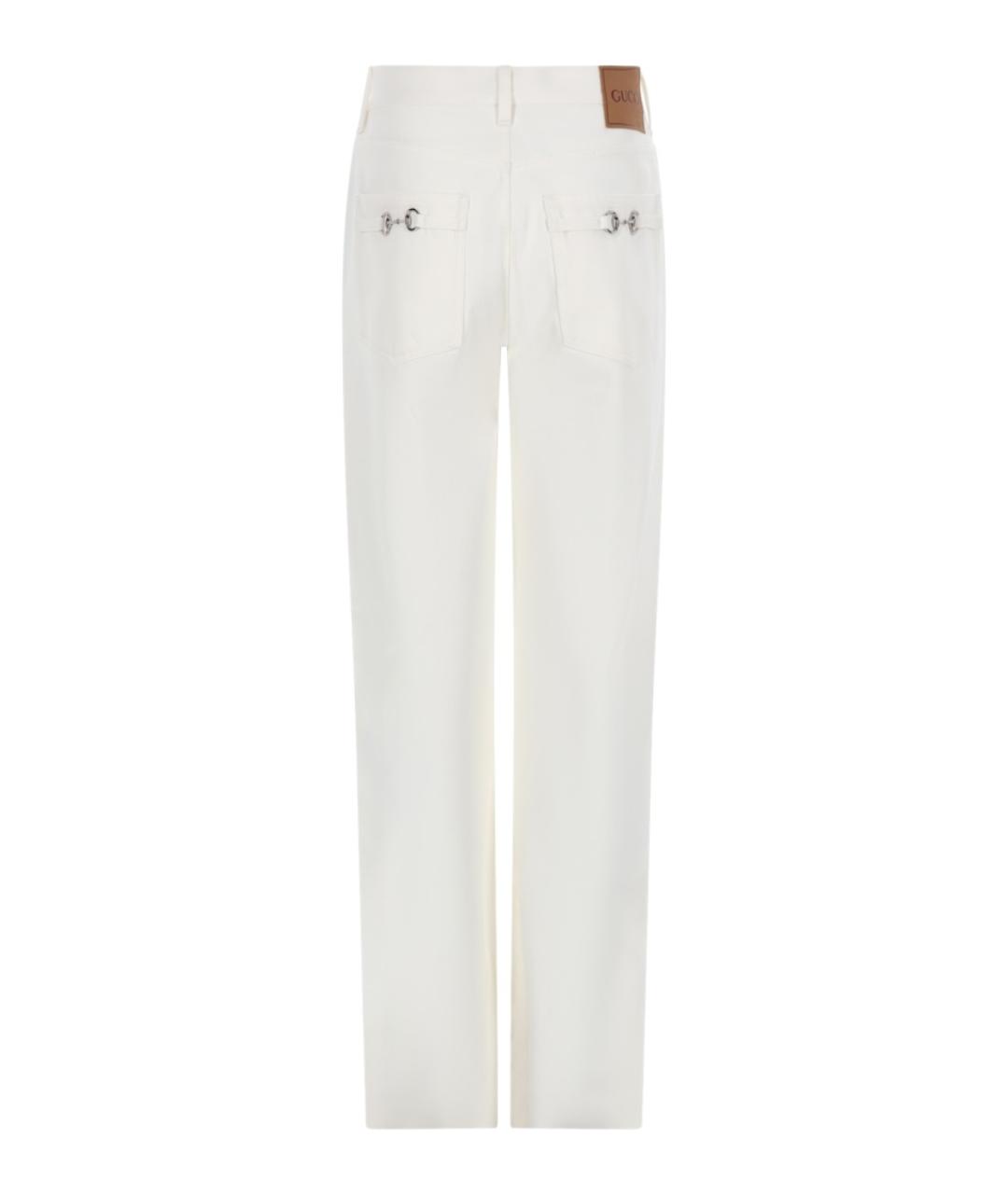 GUCCI Белые хлопковые прямые джинсы, фото 2