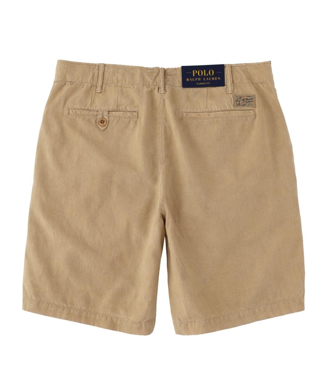 POLO RALPH LAUREN Бежевые льняные шорты, фото 2