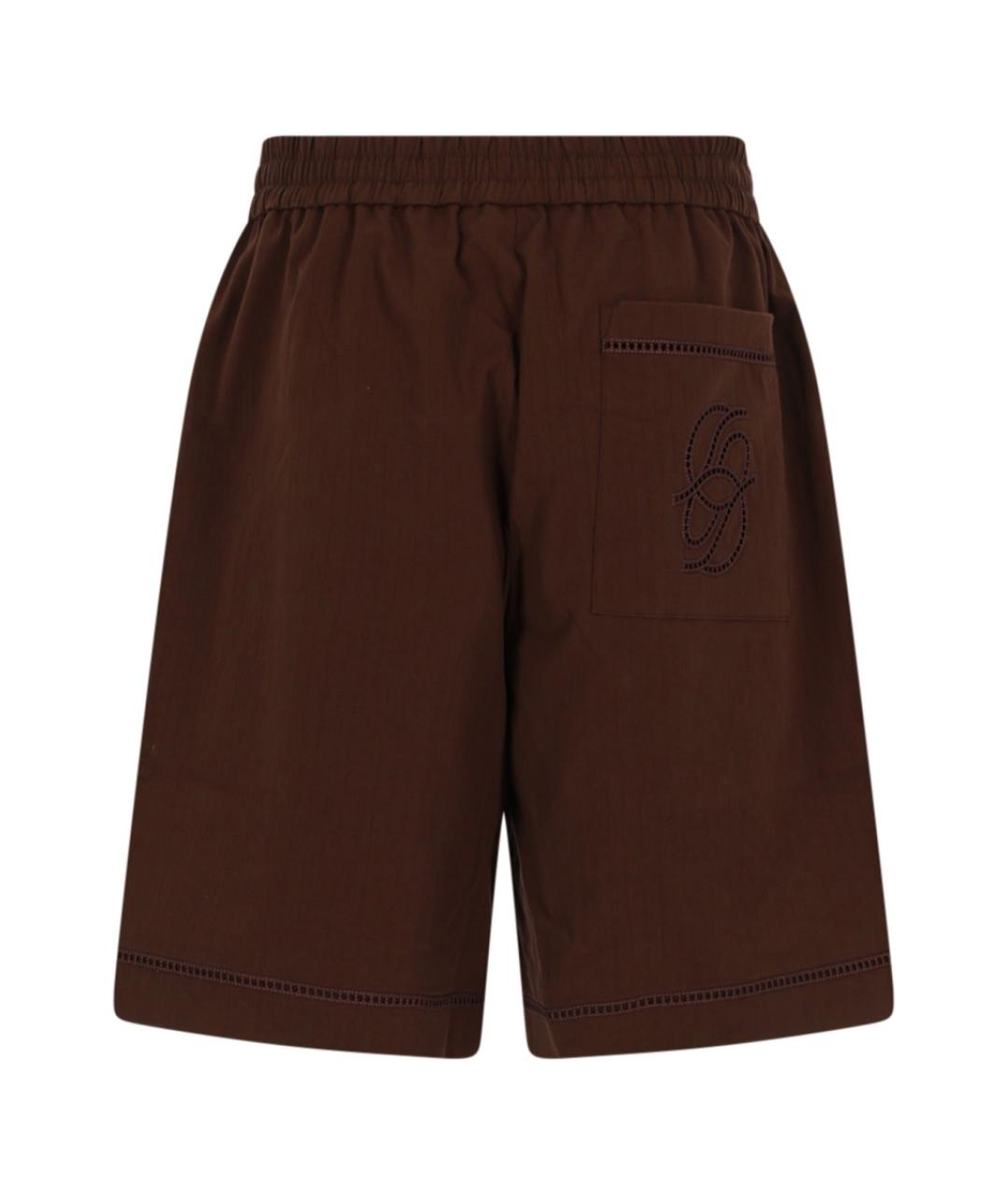 Drole de Monsieur Коричневые хлопковые шорты, фото 2