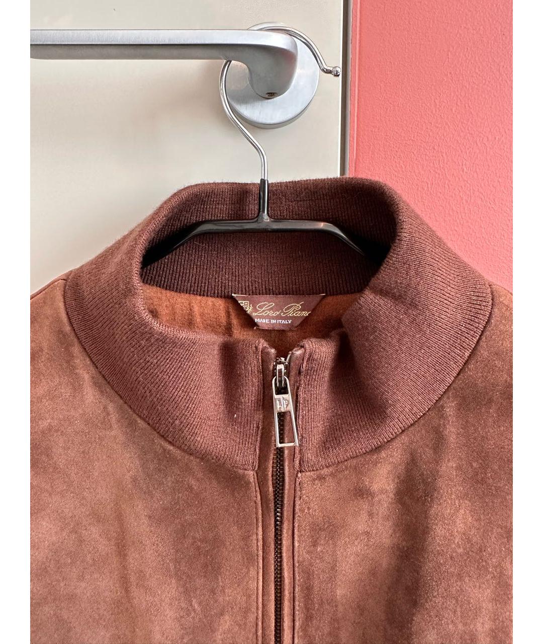 LORO PIANA Коричневая замшевая куртка, фото 3