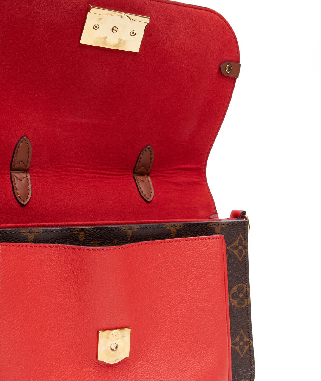 LOUIS VUITTON Коричневая кожаная сумка с короткими ручками, фото 7