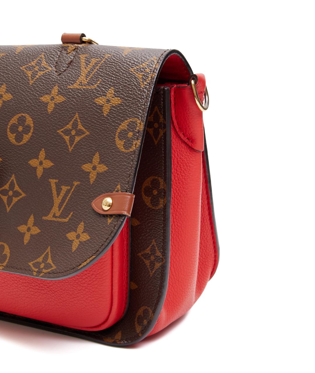 LOUIS VUITTON Коричневая кожаная сумка с короткими ручками, фото 6