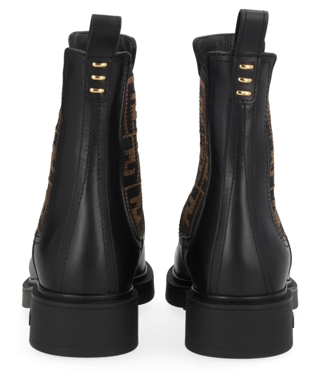 FENDI Черные кожаные ботинки, фото 3