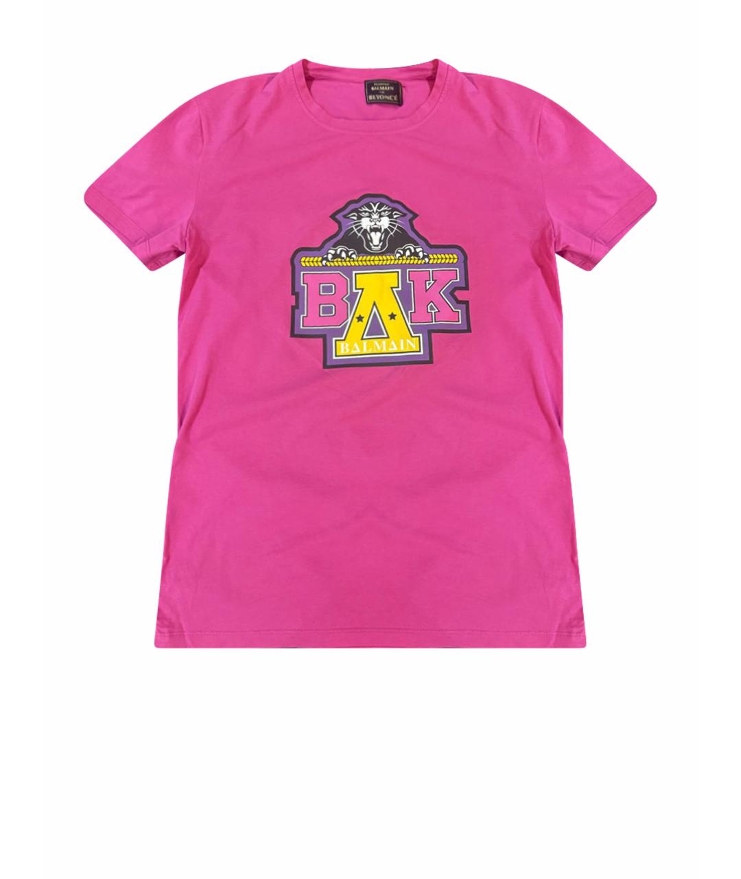 BALMAIN Розовая хлопковая футболка, фото 1