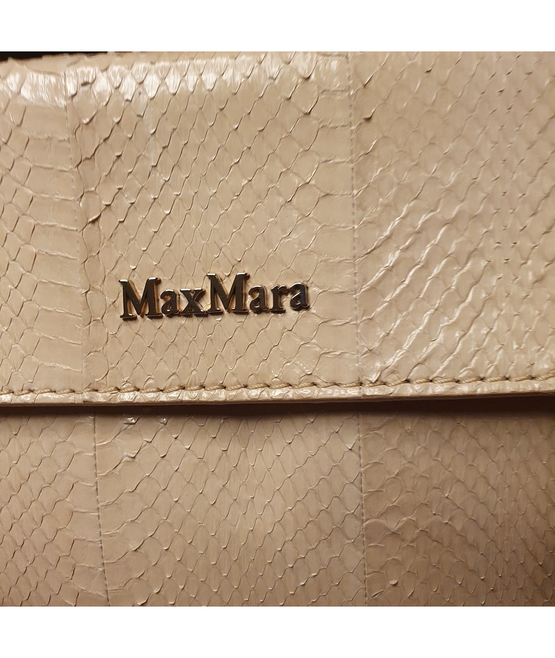MAX MARA Бежевая кожаная сумка тоут, фото 4