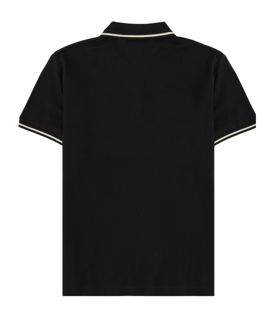 VERSACE JEANS COUTURE Черное хлопковое поло с коротким рукавом, фото 2