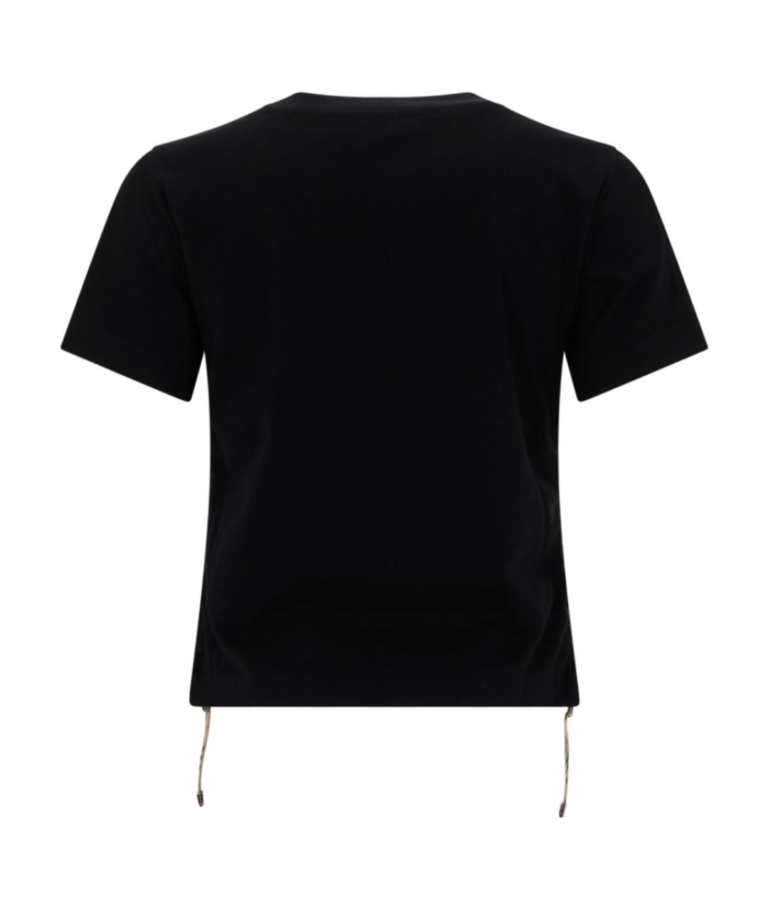 BURBERRY Черная хлопковая футболка, фото 2