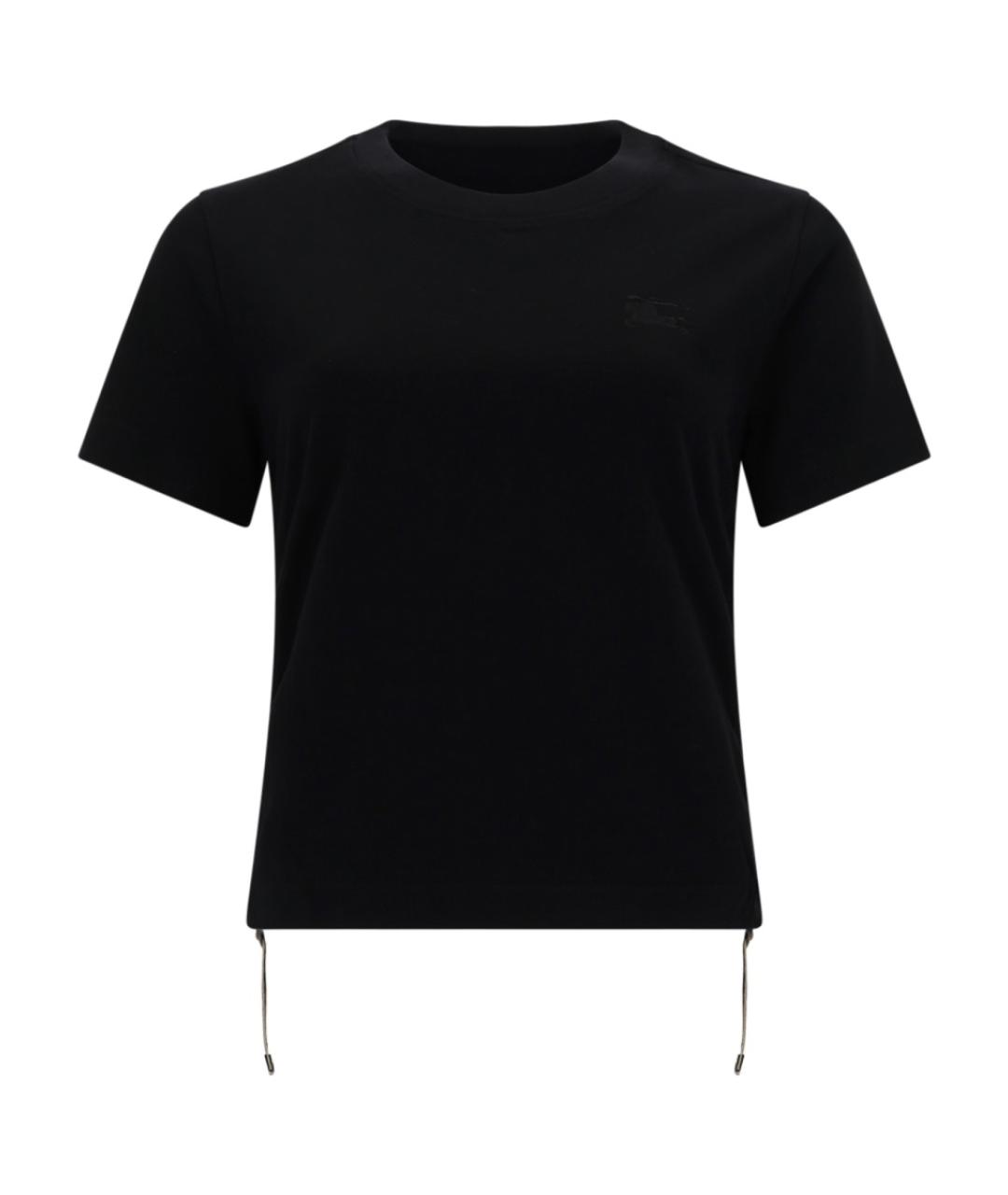 BURBERRY Черная хлопковая футболка, фото 1