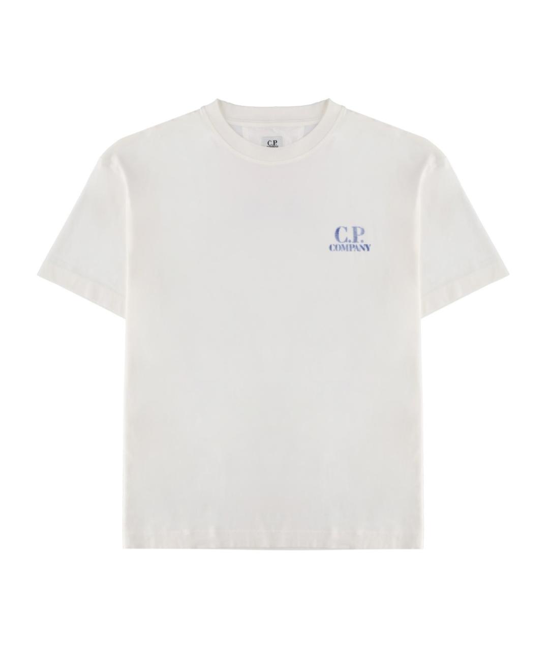 CP COMPANY Белая хлопковая футболка, фото 1
