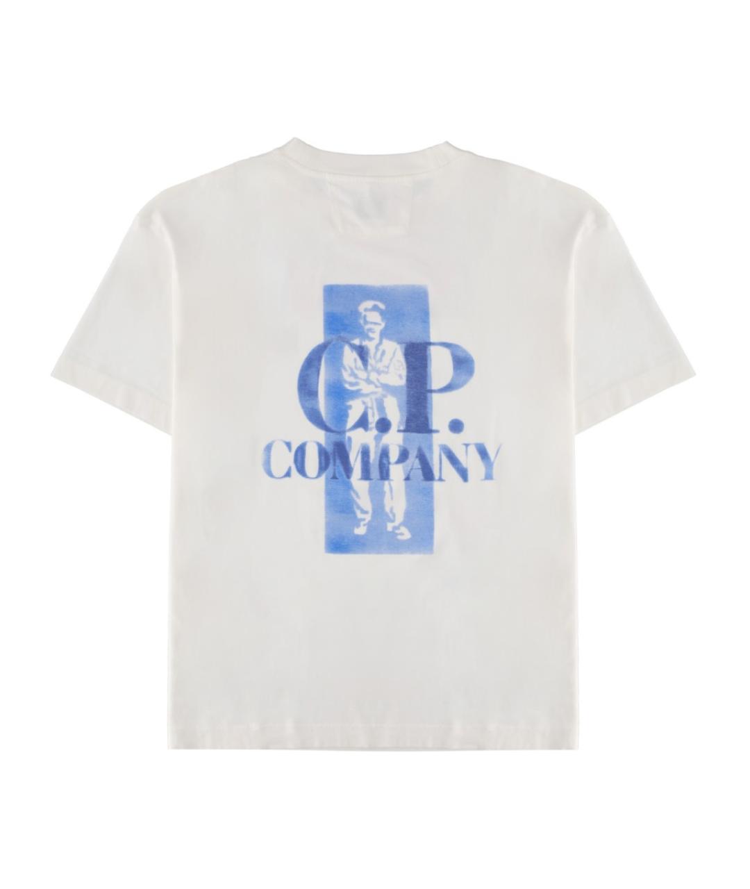 CP COMPANY Белая хлопковая футболка, фото 2