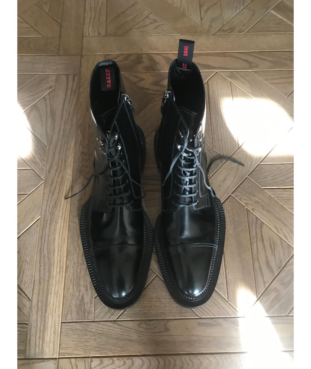 BALLY Черные высокие ботинки из лакированной кожи, фото 2