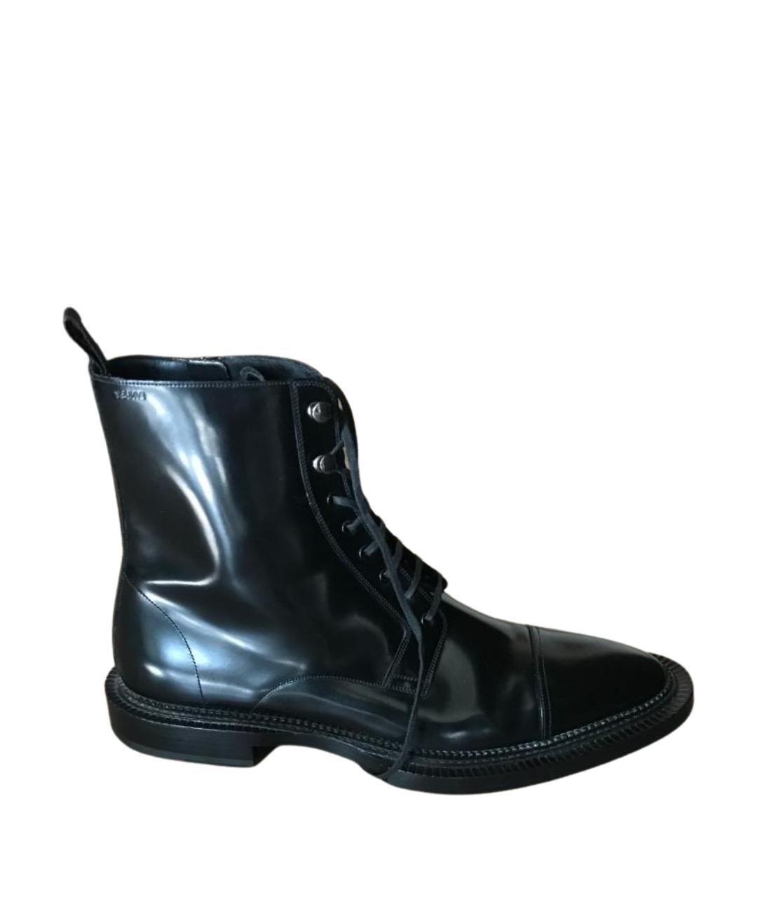 BALLY Черные высокие ботинки из лакированной кожи, фото 1