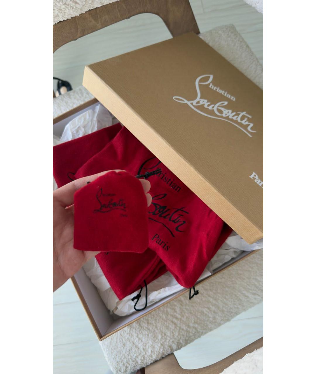 CHRISTIAN LOUBOUTIN Черные кожаные босоножки, фото 8