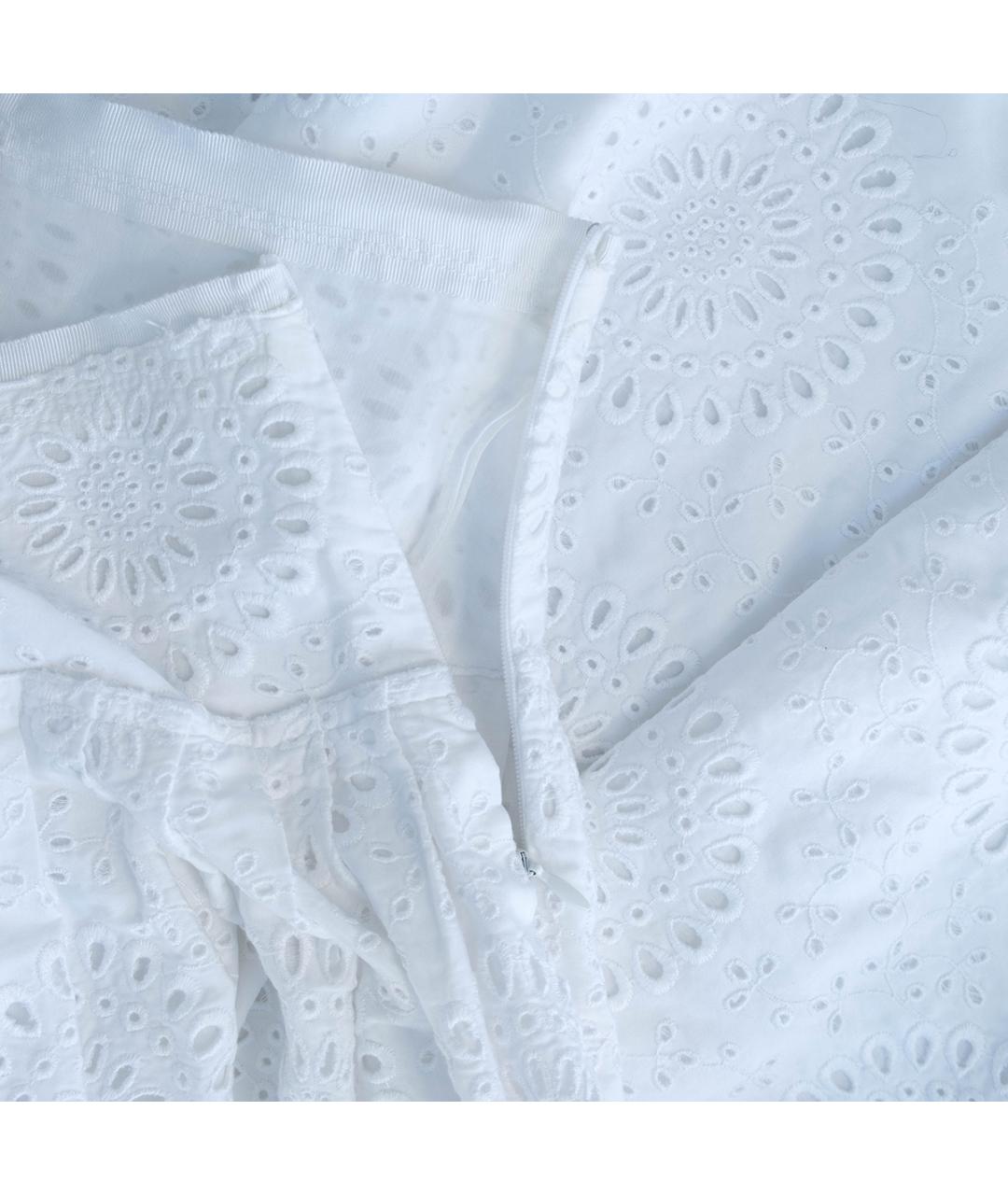 PRADA Белая хлопковая юбка миди, фото 5