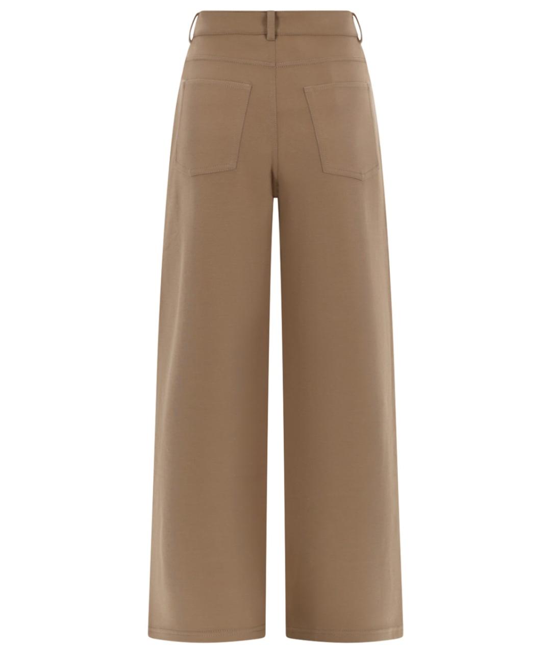 'S MAX MARA Бежевые хлопковые прямые брюки, фото 2