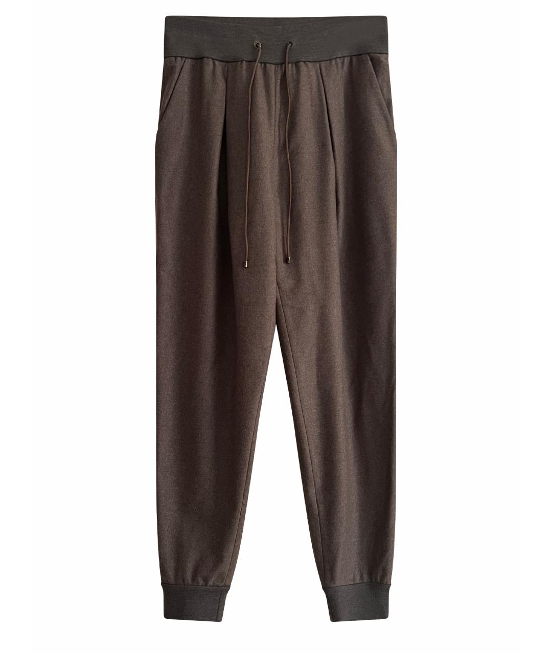 RALPH LAUREN Коричневые шерстяные брюки широкие, фото 1