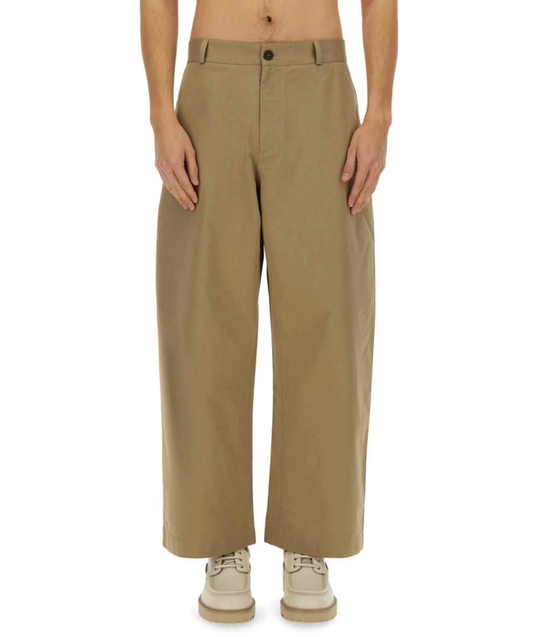 STUDIO NICHOLSON Бежевые хлопковые повседневные брюки, фото 1