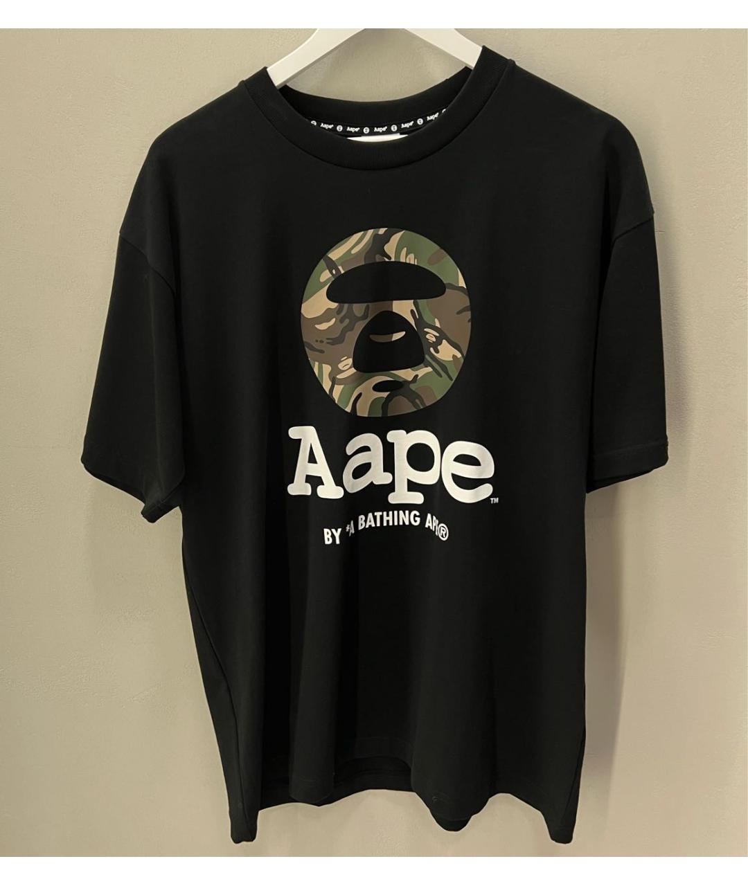 A BATHING APE Черная хлопковая футболка, фото 5