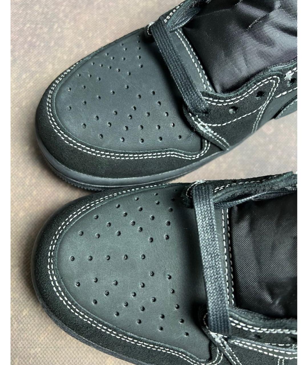 JORDAN Черные замшевые низкие кроссовки / кеды, фото 7