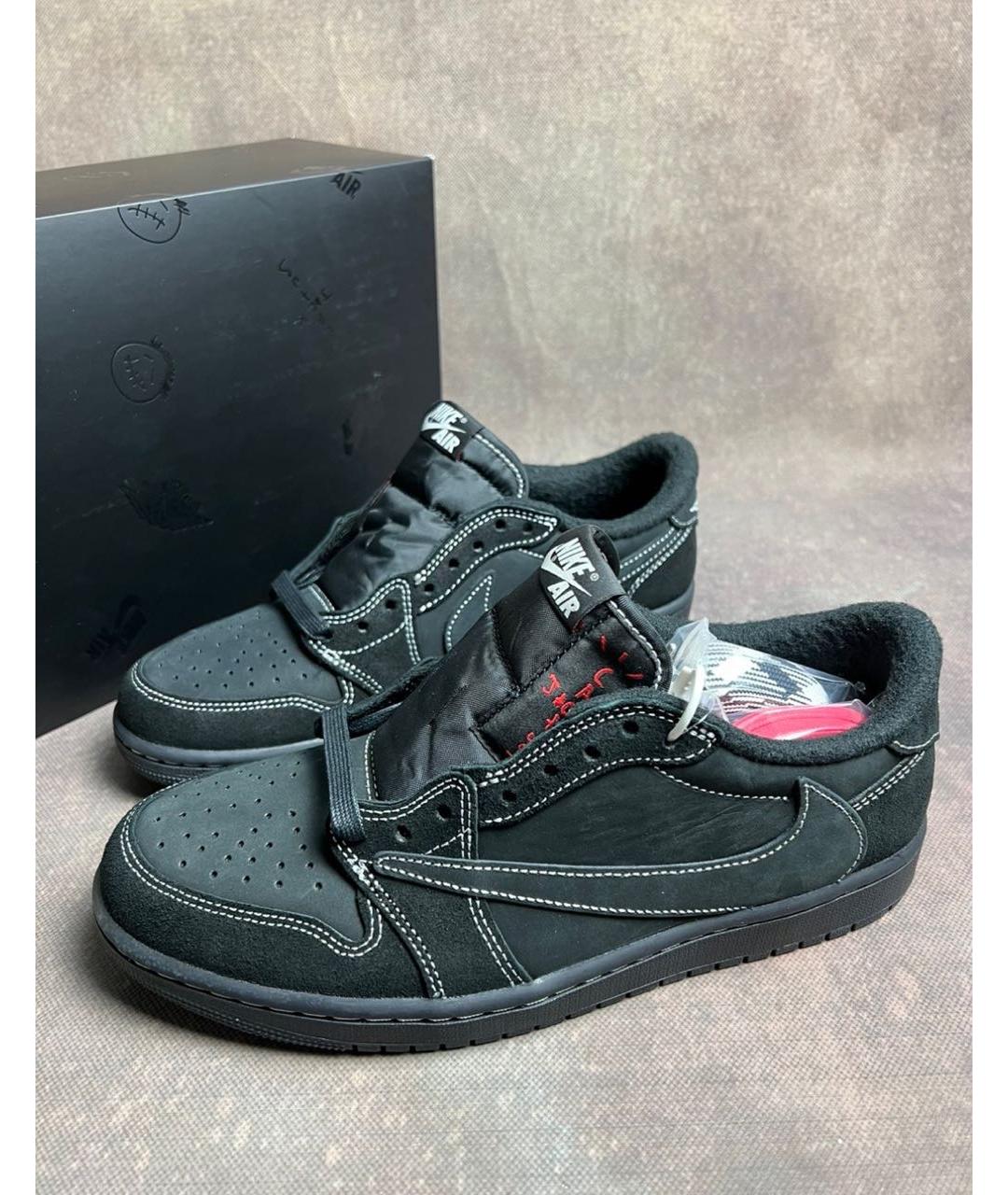 JORDAN Черные замшевые низкие кроссовки / кеды, фото 4