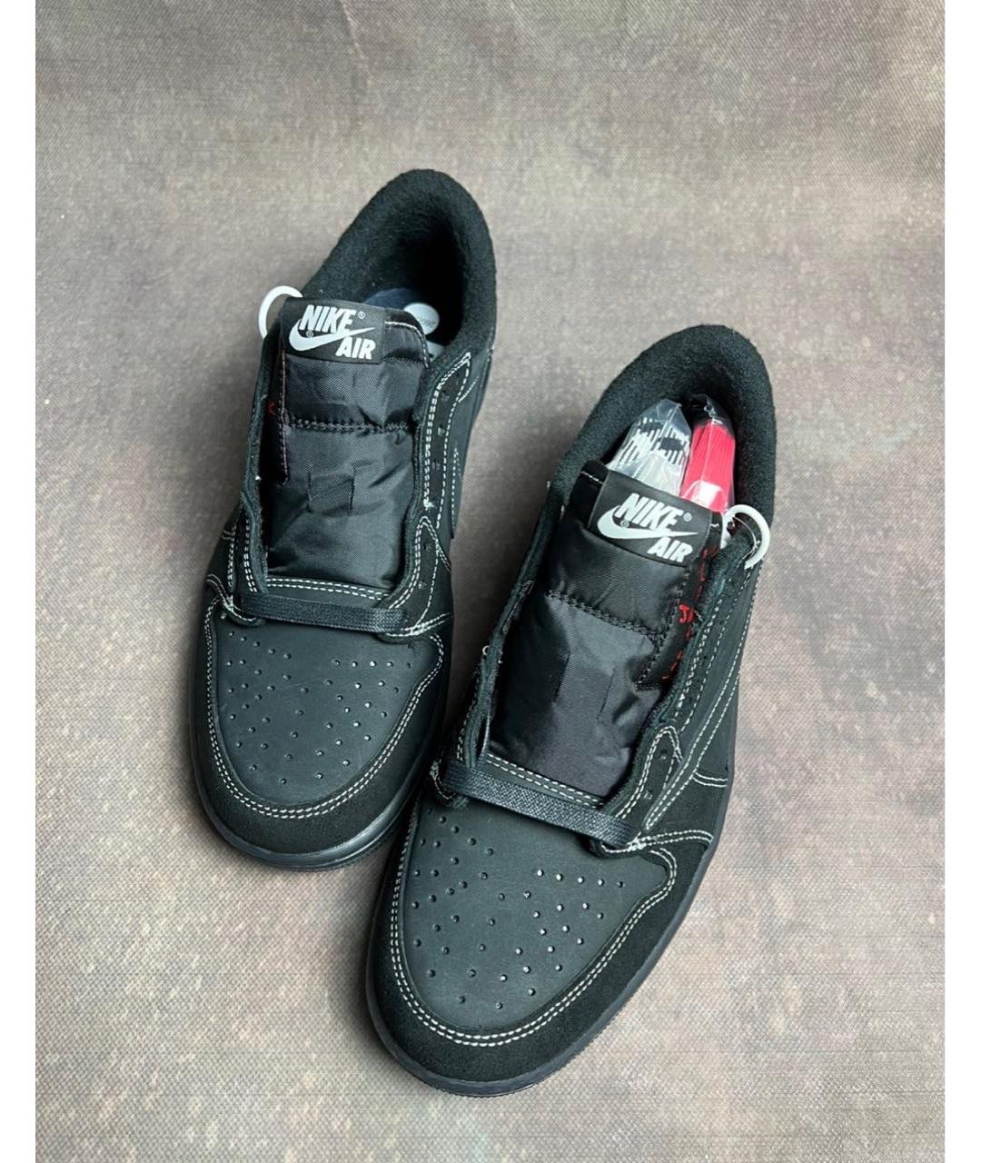 JORDAN Черные замшевые низкие кроссовки / кеды, фото 5