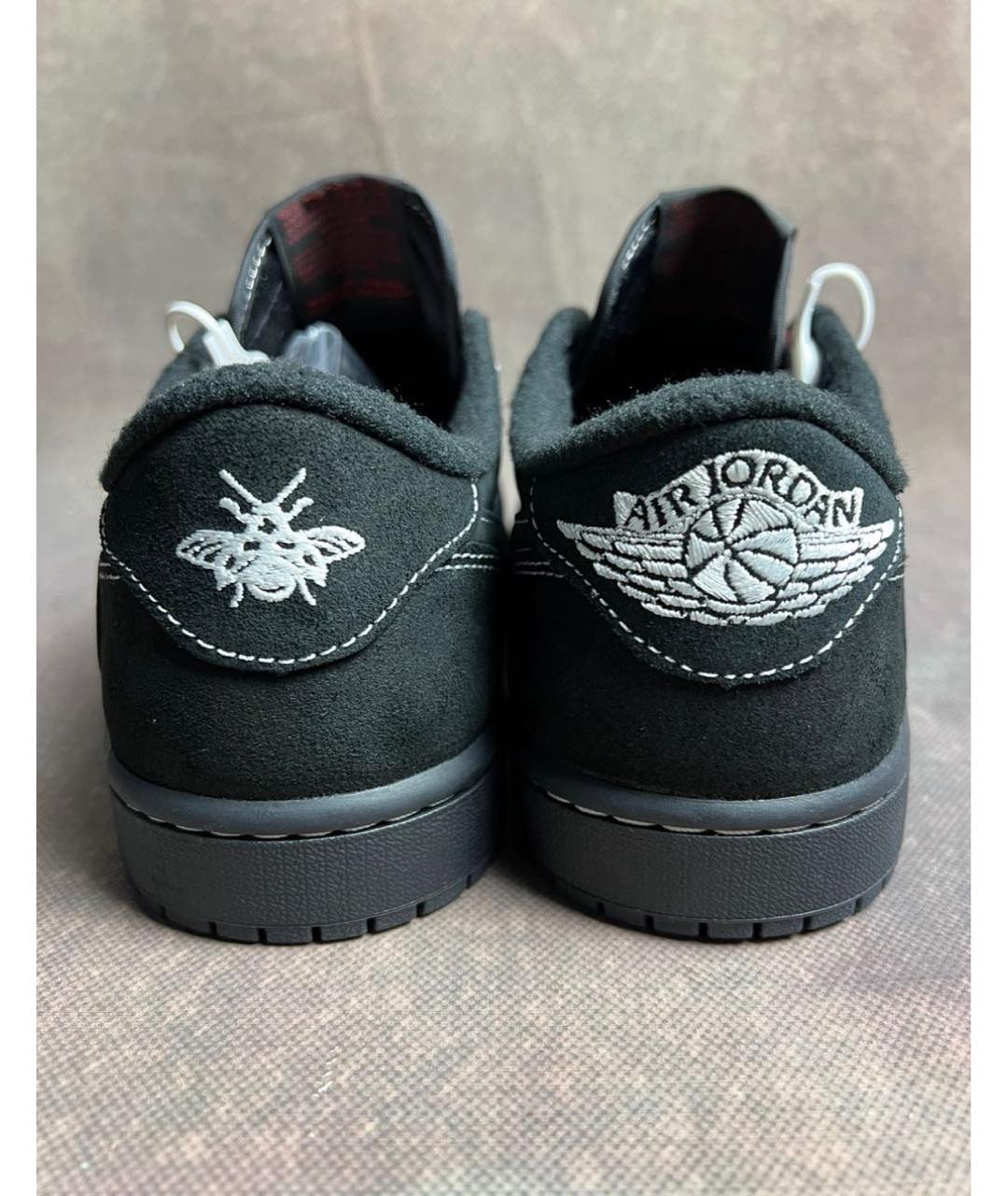 JORDAN Черные замшевые низкие кроссовки / кеды, фото 8