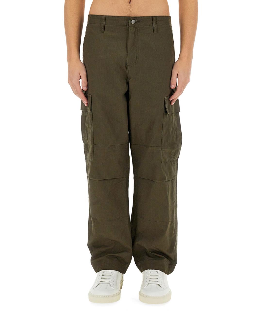 CARHARTT WIP Зеленые хлопковые повседневные брюки, фото 1