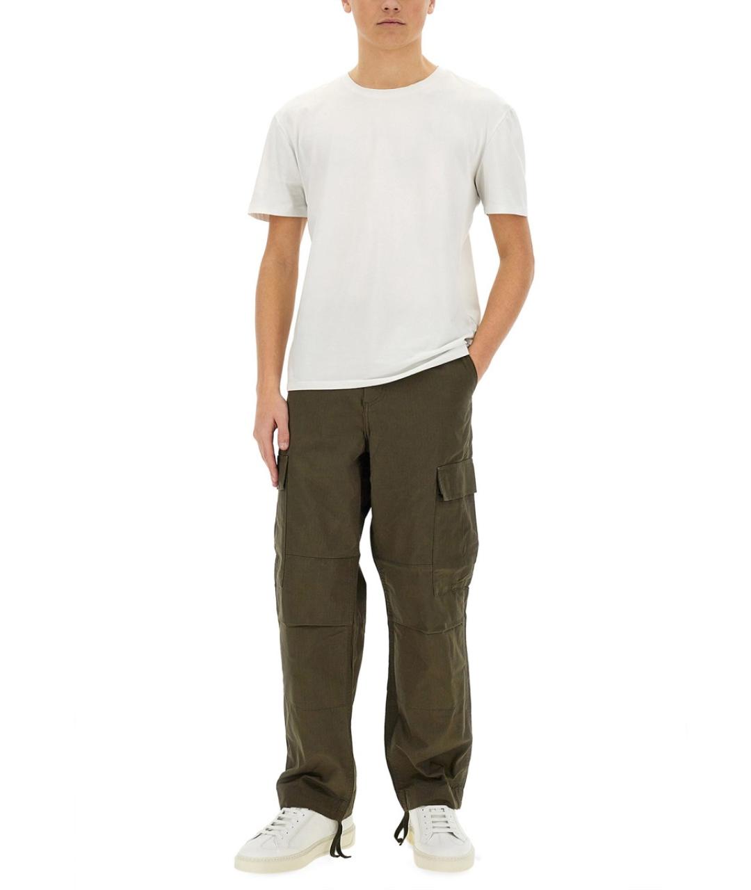 CARHARTT WIP Зеленые хлопковые повседневные брюки, фото 2