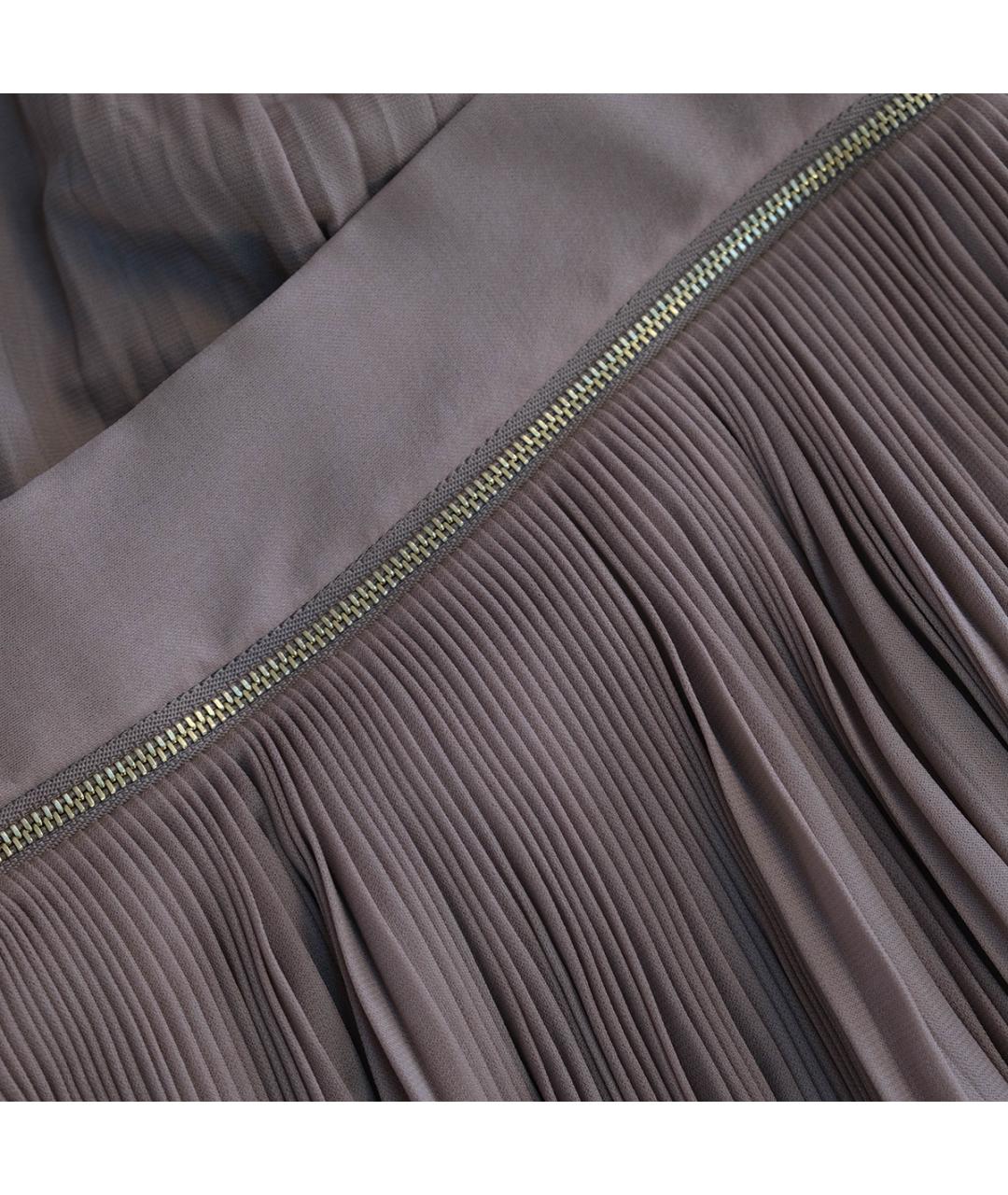 CHLOE Коричневая вискозная юбка миди, фото 5