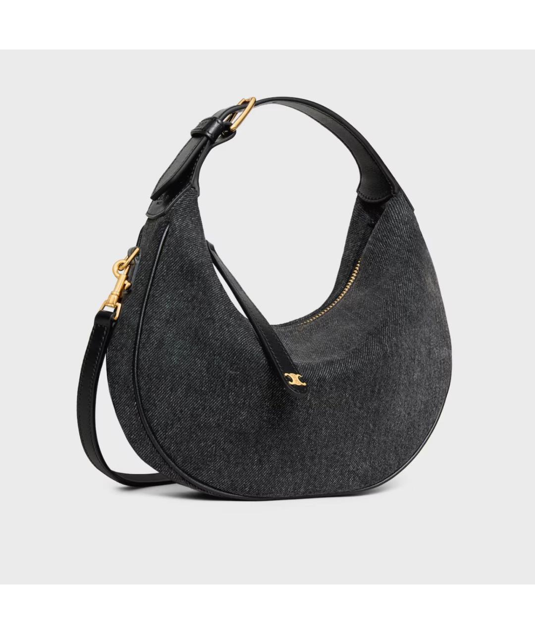 CELINE Серая деним сумка с короткими ручками, фото 2