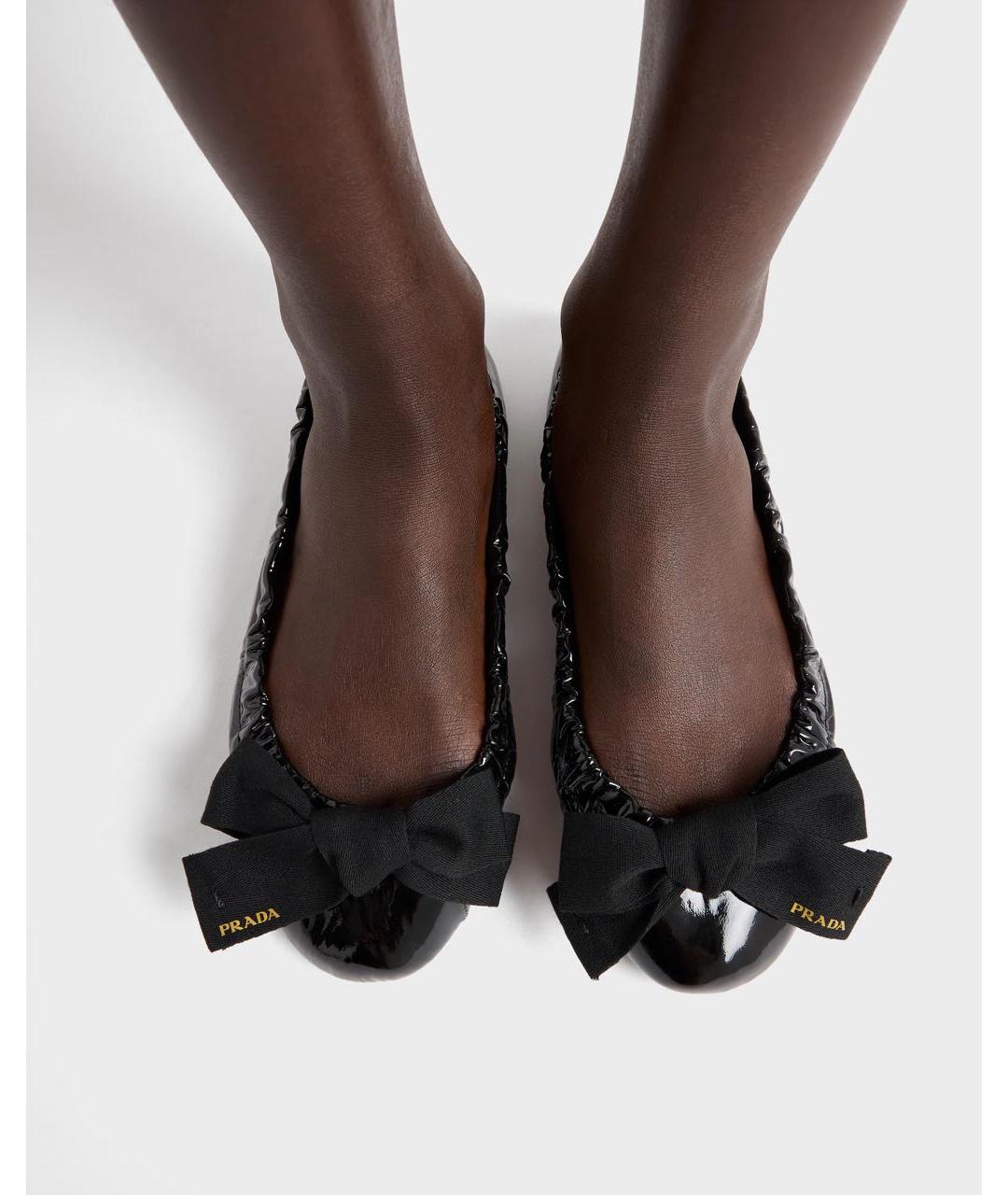 PRADA Черные лодочки на низком каблуке, фото 3