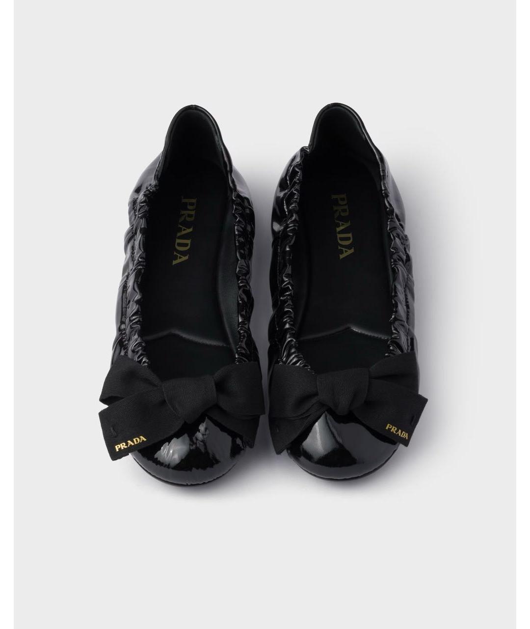 PRADA Черные лодочки на низком каблуке, фото 4