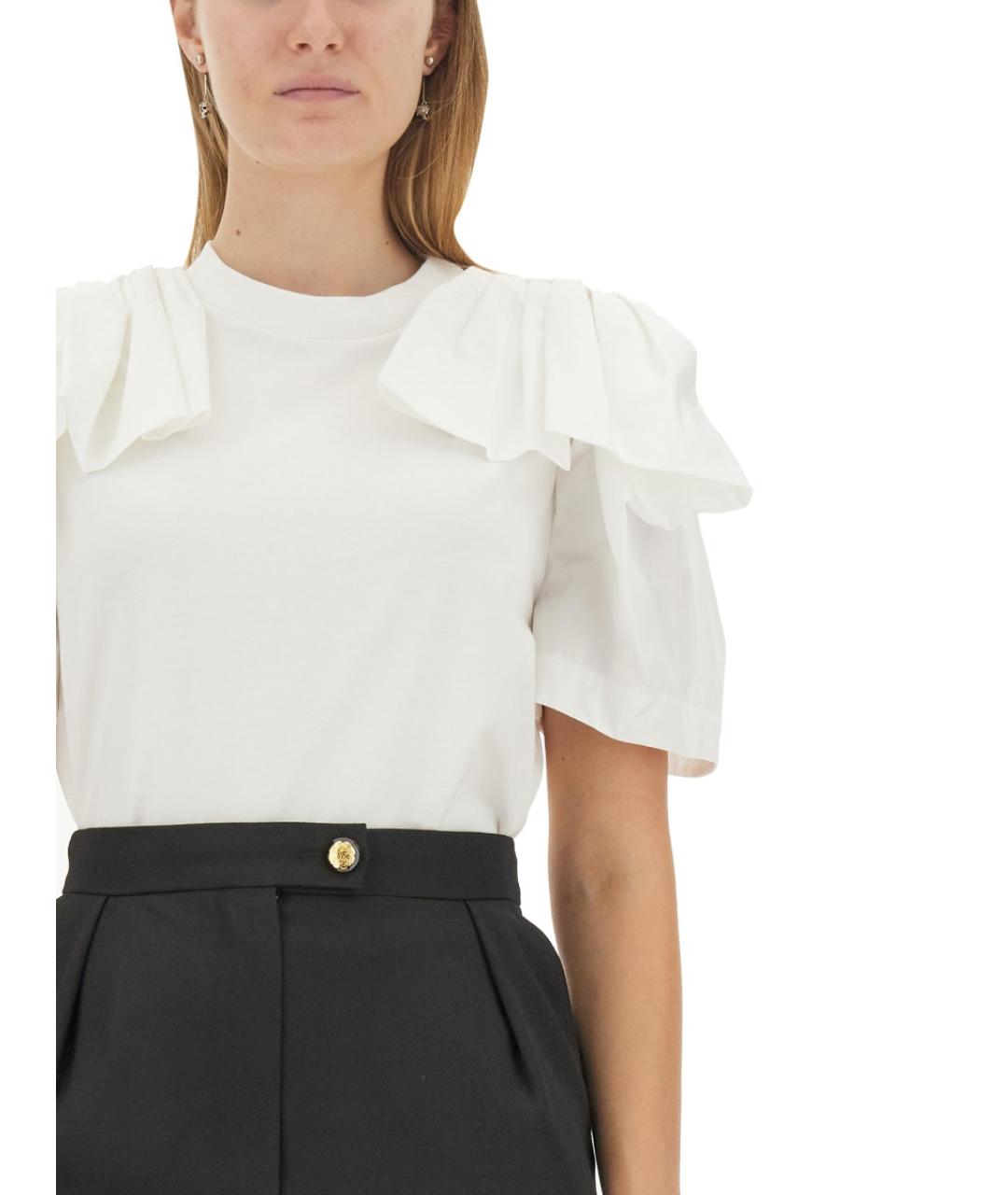 ALEXANDER MCQUEEN Белая хлопковая футболка, фото 4