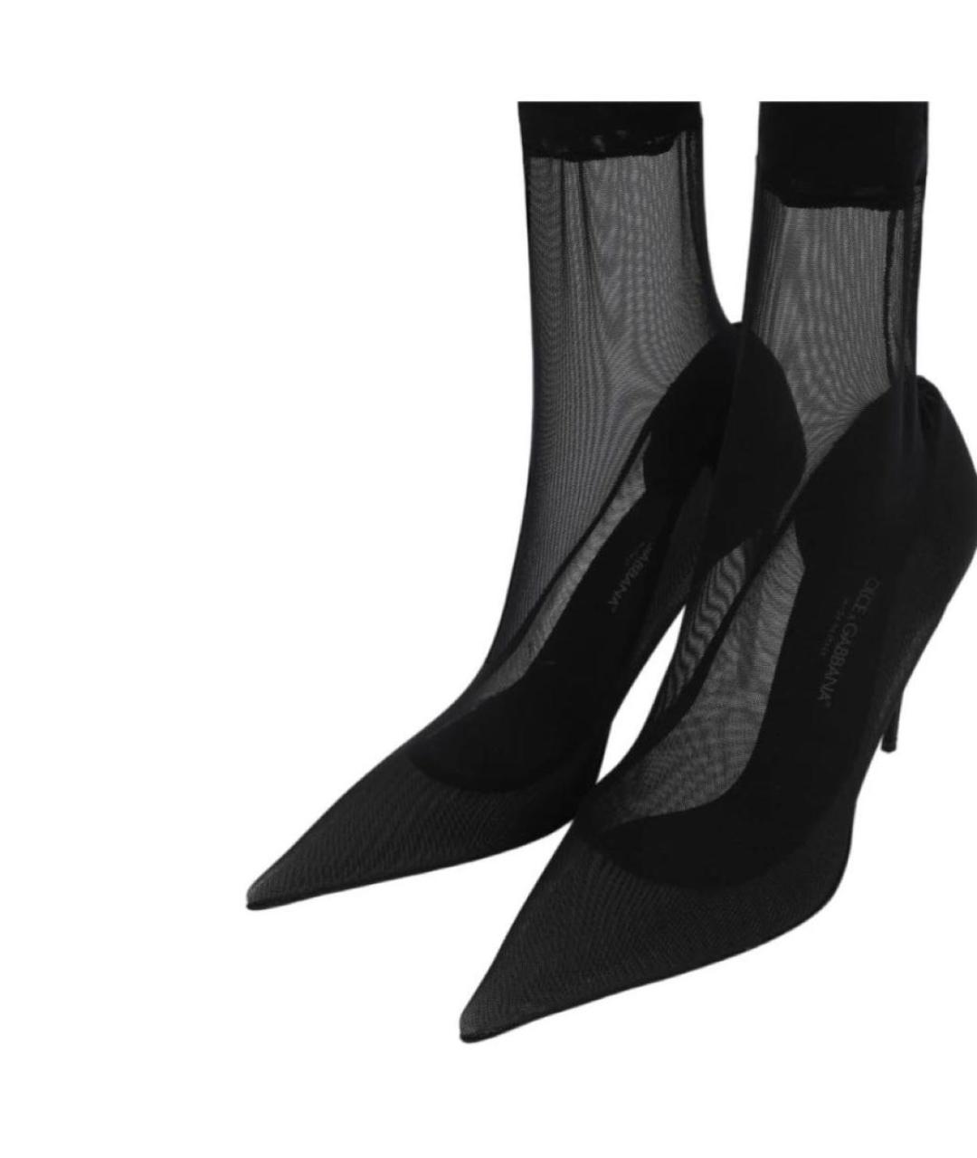 DOLCE&GABBANA Черные текстильные туфли, фото 4