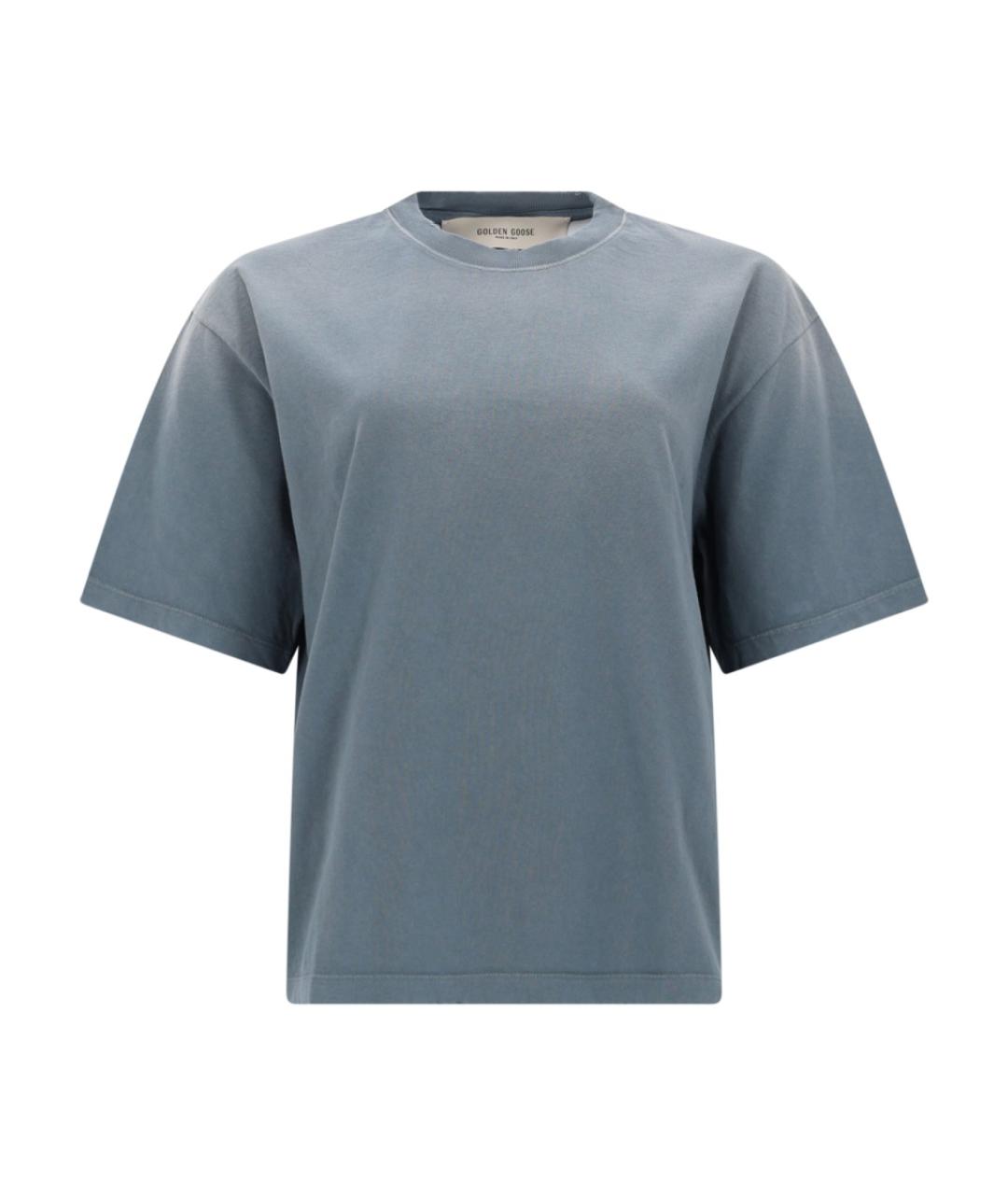 GOLDEN GOOSE DELUXE BRAND Синяя хлопковая футболка, фото 1