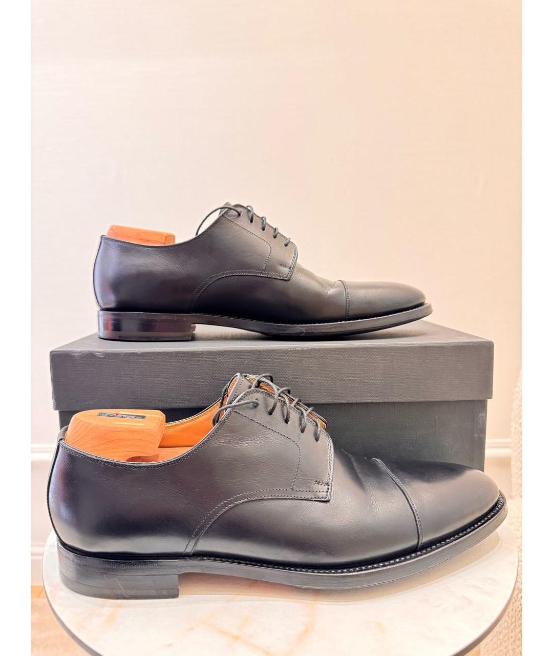 KITON Черные кожаные туфли, фото 2