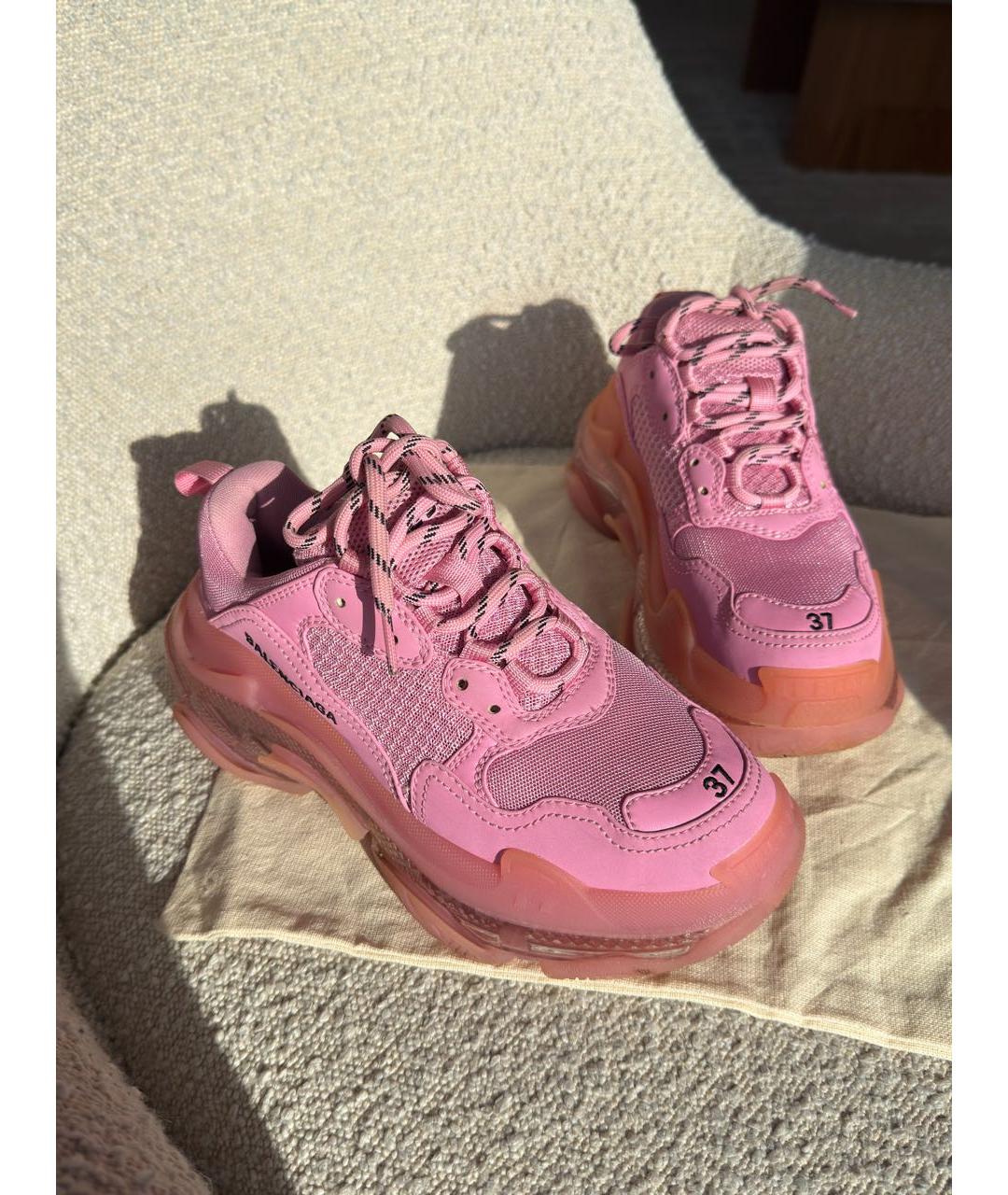 BALENCIAGA Розовые замшевые кроссовки, фото 8