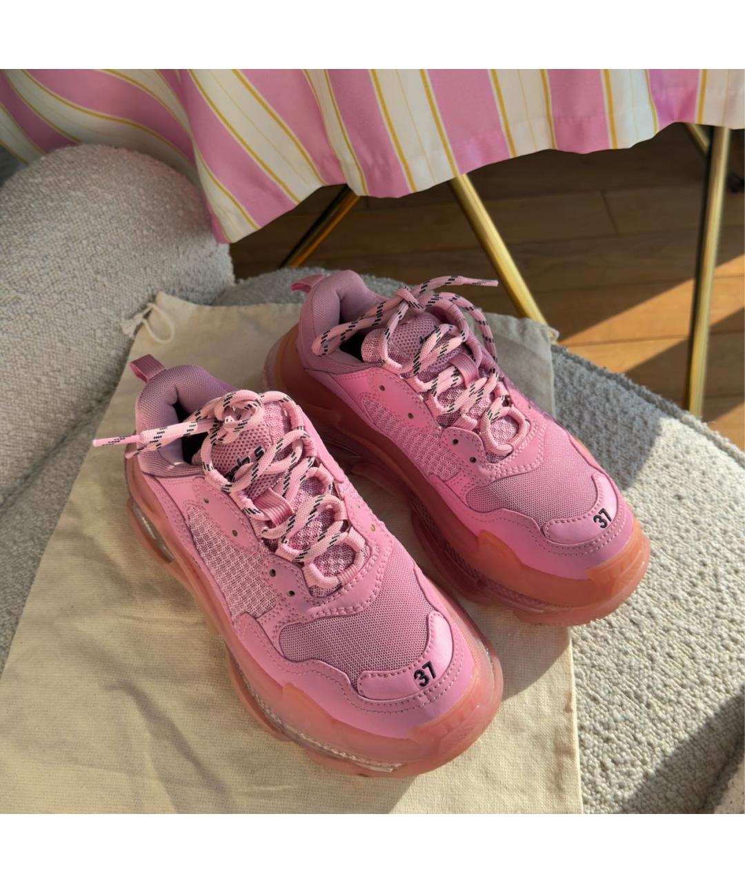 BALENCIAGA Розовые замшевые кроссовки, фото 5