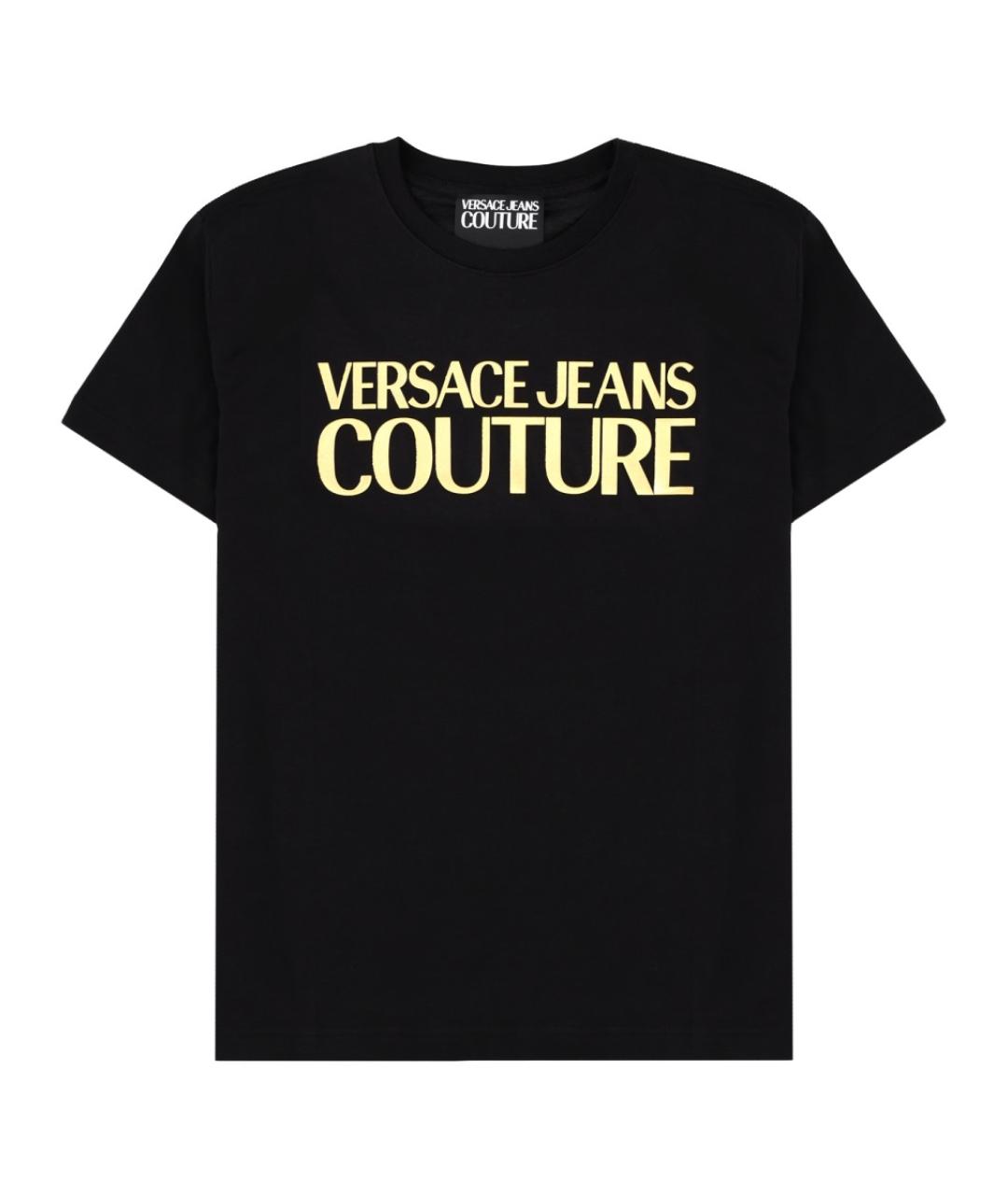 VERSACE JEANS COUTURE Черная хлопковая футболка, фото 1