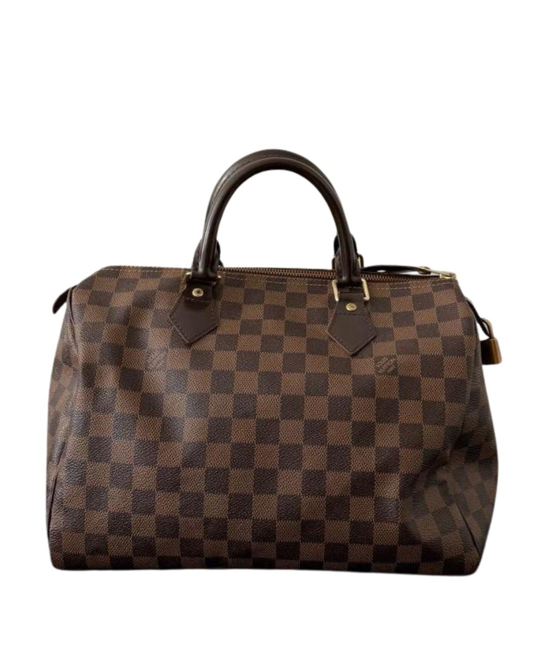 LOUIS VUITTON Коричневая кожаная сумка с короткими ручками, фото 1