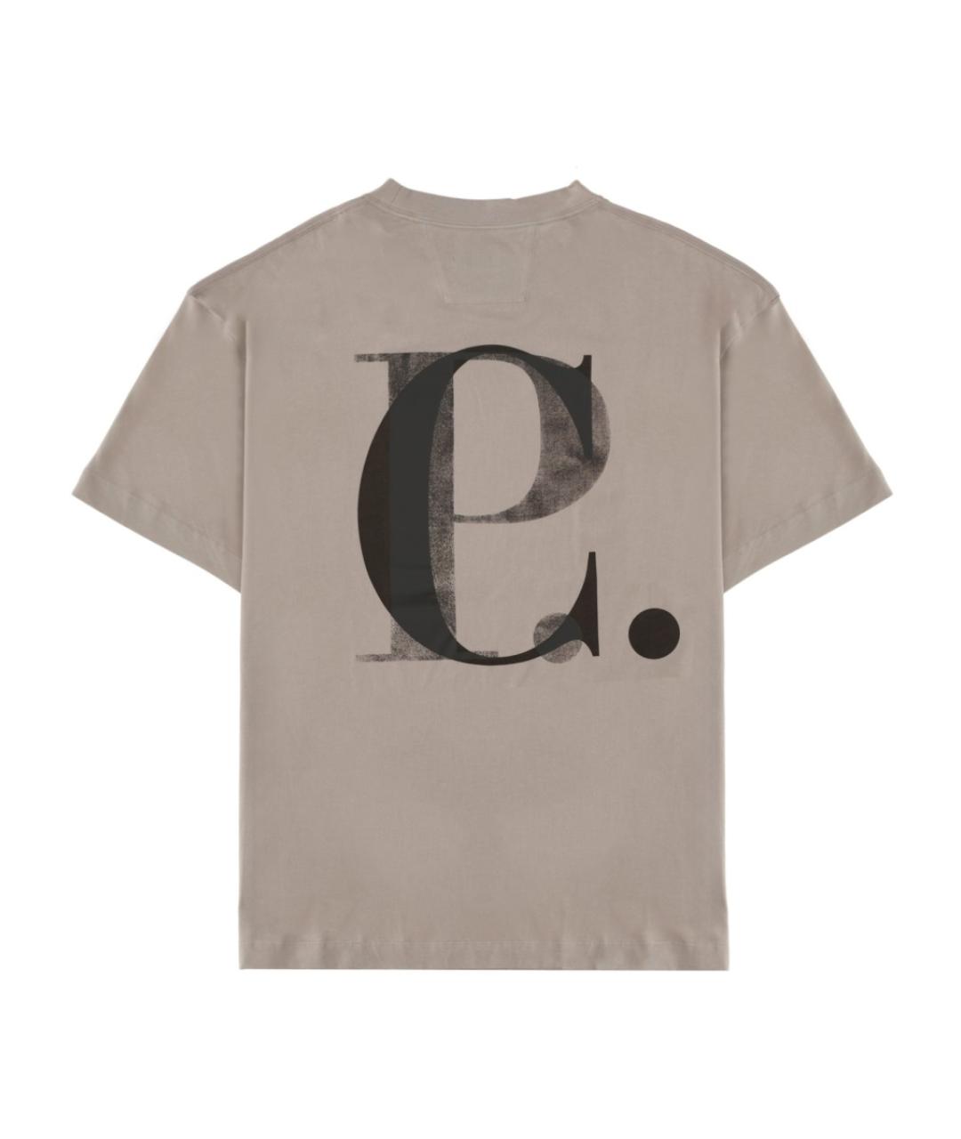 CP COMPANY Бежевая хлопковая футболка, фото 2