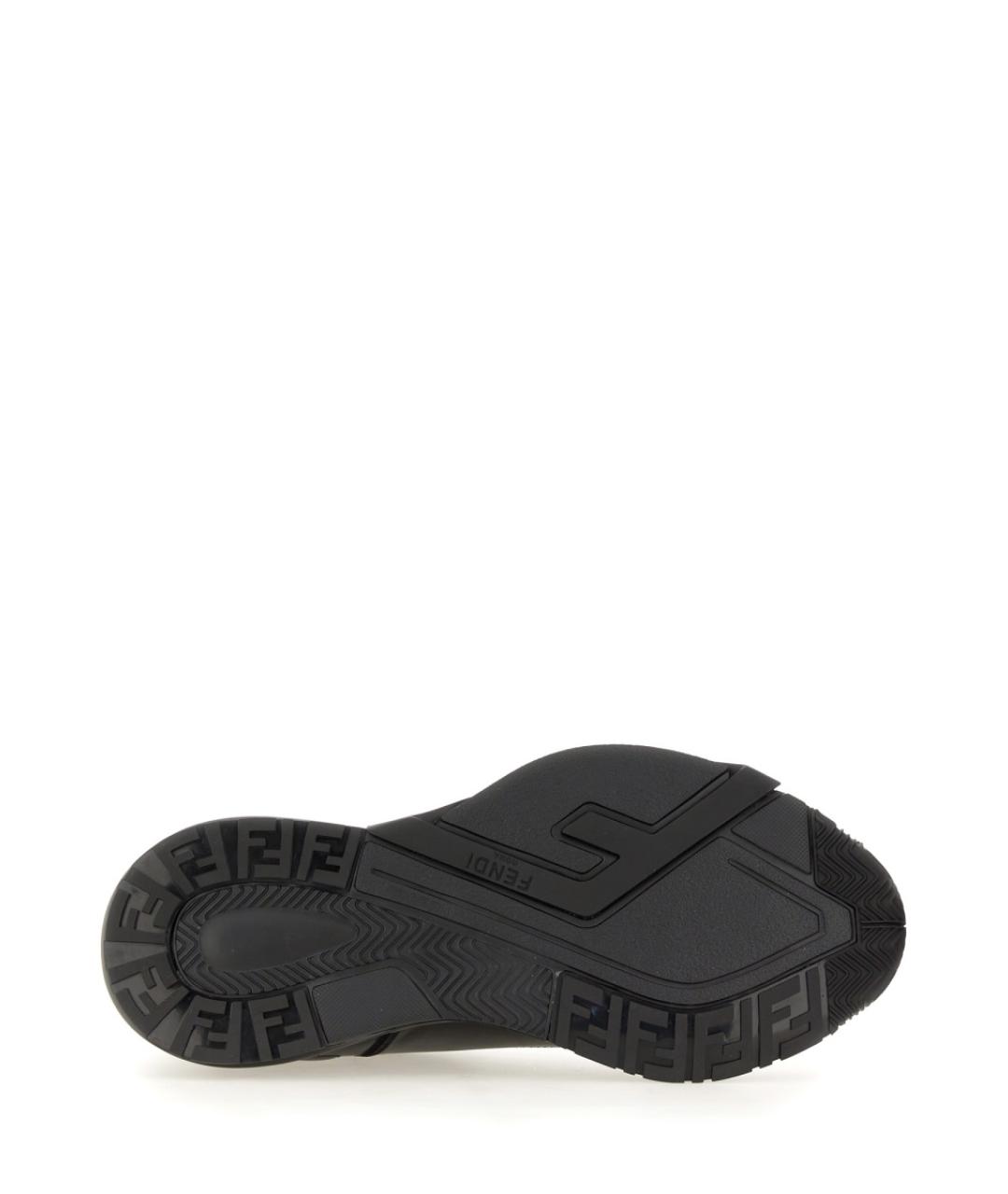 FENDI Черные кожаные низкие кроссовки / кеды, фото 6