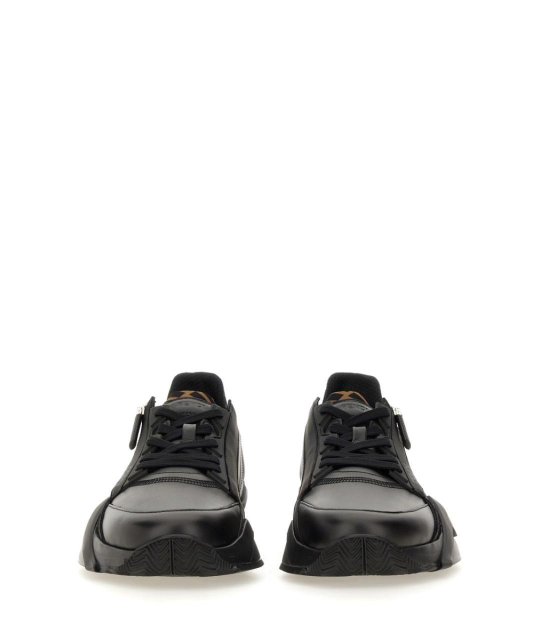 FENDI Черные кожаные низкие кроссовки / кеды, фото 5